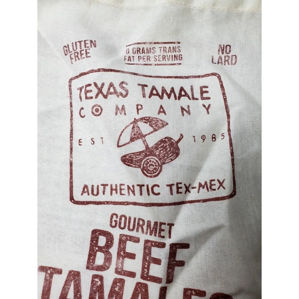 Texas Tamale Company Drawstring Cotton Bag Reusable Grocery Tote Tex-Mex Tamales
